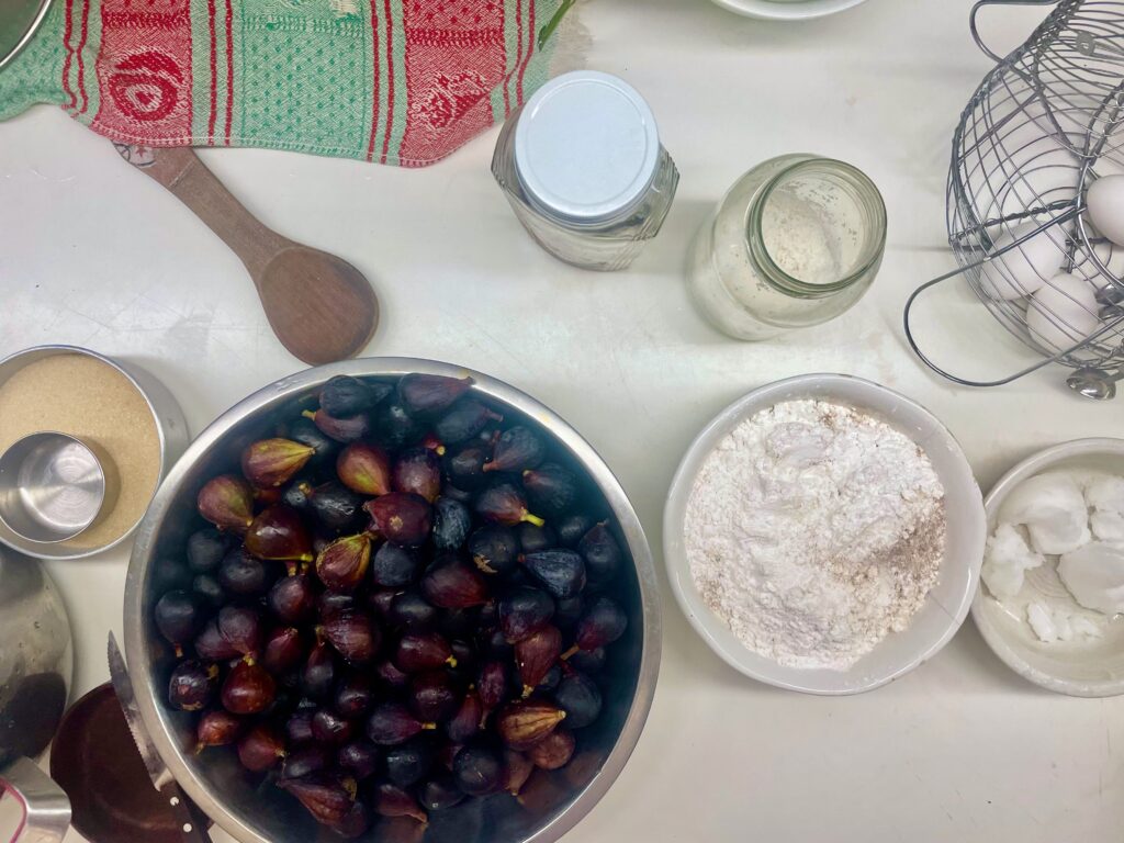 Here we have all the ingredients for both the crust for the galettes as well as making the fig preserves.